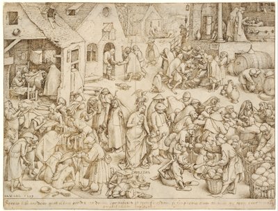Le sette virtù 3 Carità da Pieter Brueghel the Elder