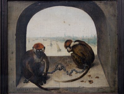Due scimmie incatenate da Pieter Brueghel the Elder