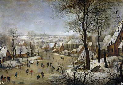 Paesaggio invernale con una trappola per uccelli da Pieter Brueghel the Younger