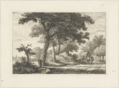 Paesaggio con carro coperto Paesaggi acquatici (serie) da Pieter Casper Christ