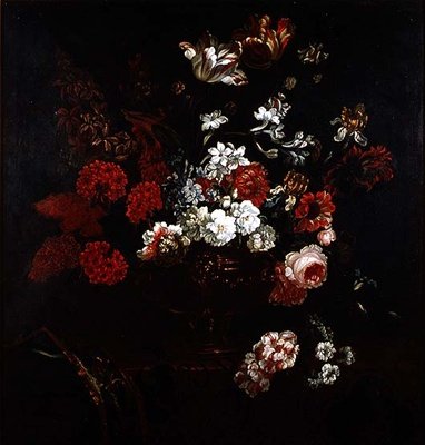 Natura morta di fiori in un vaso di rame da Pieter Casteels