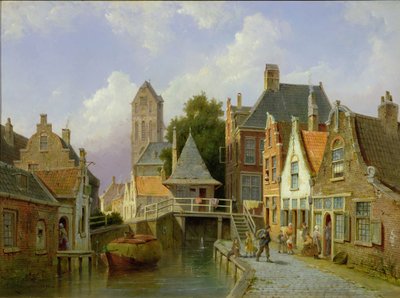 Scena di canale in Olanda, 1898 da Pieter Christiaan Cornelis Dommelshuizen