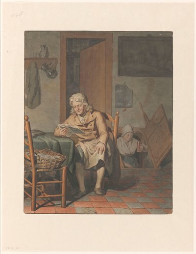 Interno con uomo che legge da Pieter Christoffel Wonder