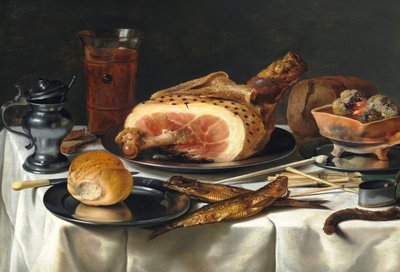 Natura morta con prosciutto da Pieter Claesz