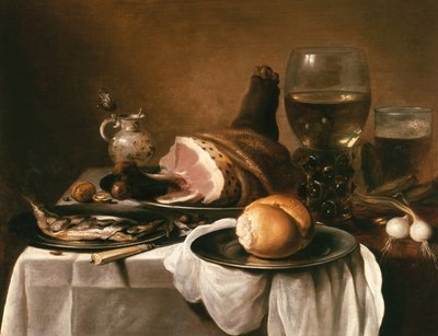 Natura morta con prosciutto da Pieter Claesz