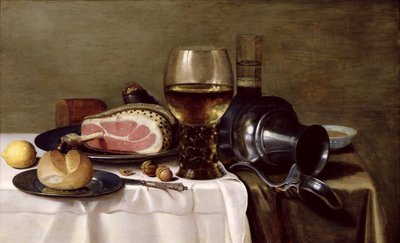 Natura morta con prosciutto da Pieter Claesz