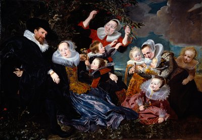 Ritratto di Paulus Van Beresteyn con sua moglie e sei figli e due domestiche da Pieter Claesz Soutman