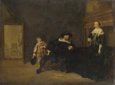 Ritratto di un Uomo, una Donna e un Ragazzo in una Stanza da Pieter Codde