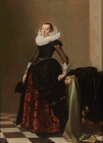 Ritratto di una giovane donna riccamente vestita, c.1630 da Pieter Codde