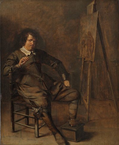 Ritratto di un pittore davanti al suo cavalletto, c.1630 da Pieter Codde