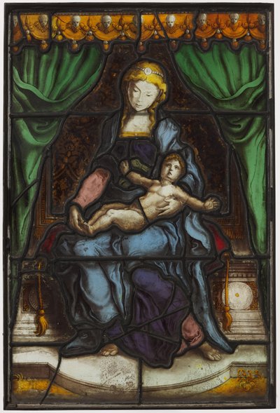 Vetrata con Madonna con Bambino da Pieter Coecke van Aelst (I) (circle of)