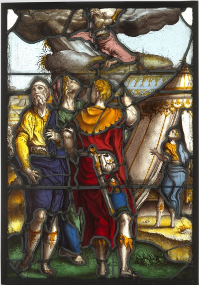 Vetrata con rappresentazione di Mosè sul Monte Sinai da Pieter Coecke van Aelst (I) (circle of)