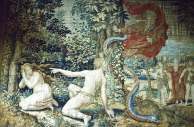 Adamo ed Eva dopo la Caduta, Arazzo di Bruxelles da Pieter Coecke van Aelst
