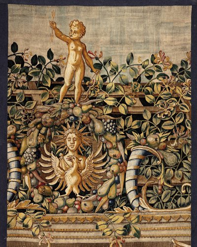 Vertumno e Pomona: Vertumno trasformato in pescatore, c.1550 (oro, lana e seta) da Pieter Coecke van Aelst