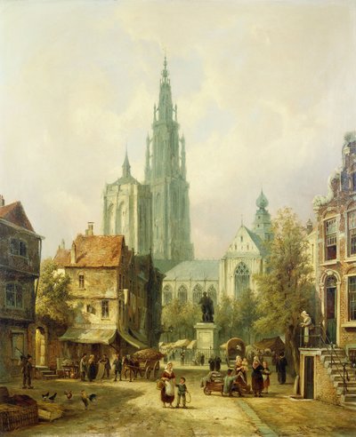 Una vista di Anversa, 1870 da Pieter Cornelis Dommershuijzen