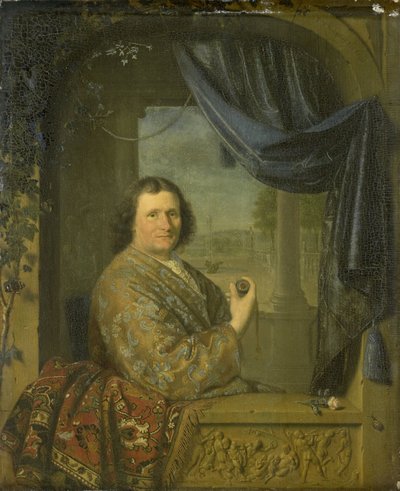 Ritratto di un uomo con un orologio da Pieter Cornelisz. van Slingelandt