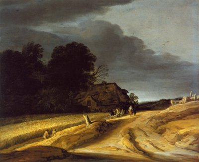 Paesaggio con strada di campagna e casa colonica da Pieter Dircksz Santvoort