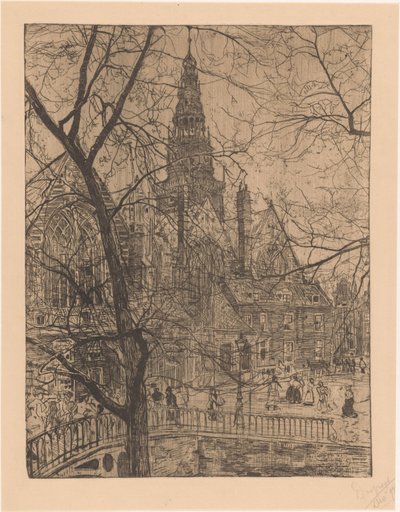 Chiesa Vecchia ad Amsterdam da Pieter Dupont (signed by artist)
