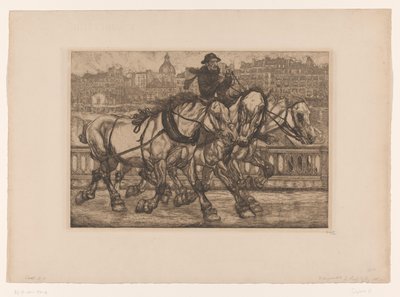 Cavalli sul Pont Sully a Parigi da Pieter Dupont (signed by artist)