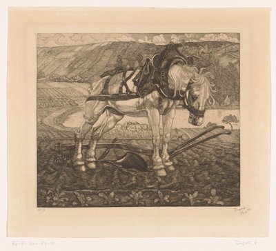 Cavallo che ara su una collina da Pieter Dupont