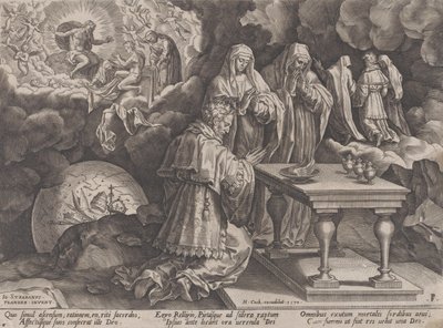 Vecchiaia e morte, da Il corso della vita umana, 1570 da Pieter Furnius