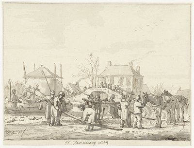 Karnemelksloot a Naarden, 11 gennaio 1814 da Pieter Gerardus van Os (signed by artist)