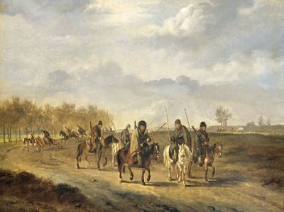 Cosacchi su una strada di campagna vicino a Bergen in Olanda Settentrionale, 1813 da Pieter Gerardus van Os
