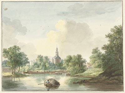La Porta Hogerwoerd a Leida vista dal Singel da Pieter Gerardus van Os