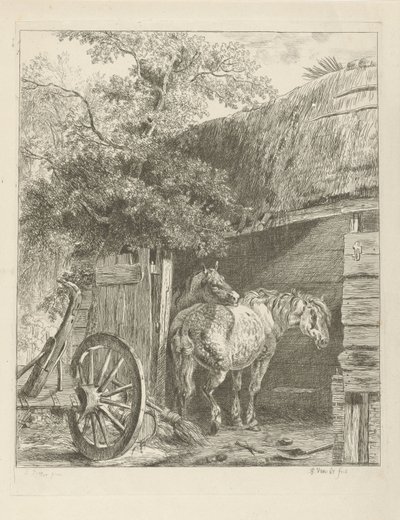 Due cavalli in una stalla da Pieter Gerardus van Os