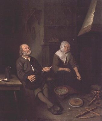 Coppia anziana nella loro cucina da Pieter Gerritsz. van Roestraten