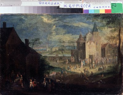 Fiera sulla piazza di un villaggio da Peeter Gijsels