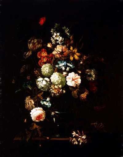 Natura morta con fiori in un vaso di vetro da Pieter Hardime