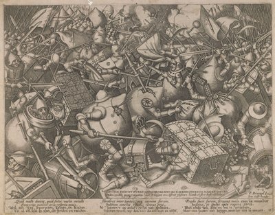 La lotta dei sacchi di denaro e dei forzieri da Pieter Heyden van der