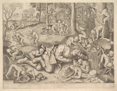 Il mercante derubato dalle scimmie, 1562 da Pieter Heyden van der