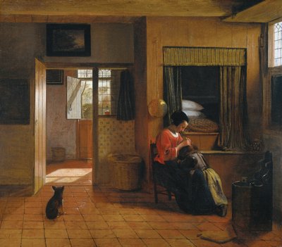 Interno con una Madre che Spulcia i Capelli del Figlio (Il Dovere di una Madre) da Pieter Hooch de
