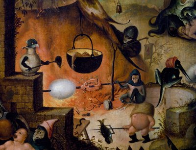 Inferno, dettaglio del Giudizio Universale, ca 1554, dipinto di Pieter Huys da Pieter Huys