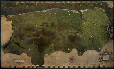 Mappa della Castellania di Bruges da Pieter II Claeissens