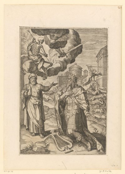 Davide e Salomone pregano per la fine della punizione di Israele da Pieter Jalhea Furnius (possibly)