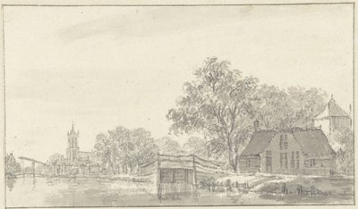 Veduta del villaggio con fiume da Pieter Jan van Liender