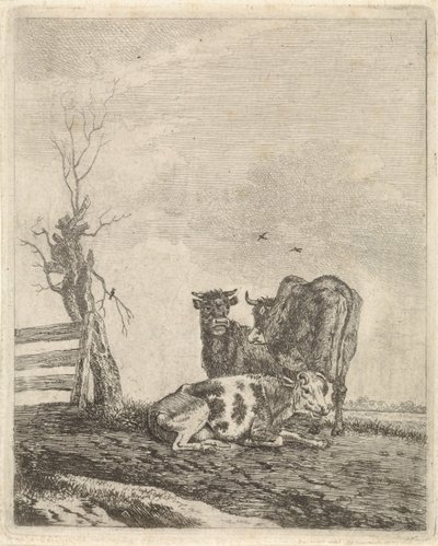 Paesaggio con tre mucche da Pieter Janson