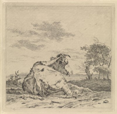 Paesaggio con mucca sdraiata da Pieter Janson