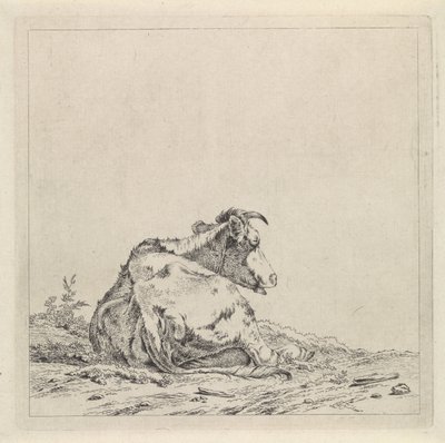 Paesaggio con mucca sdraiata da Pieter Janson