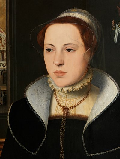 (dettaglio) del Ritratto di Jacquemyne Buuck da Pieter Jansz. Pourbus
