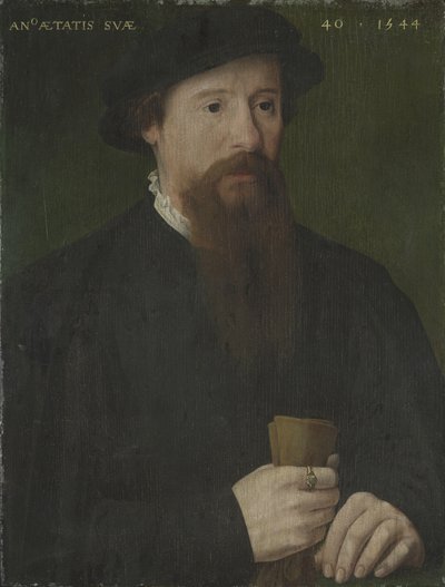 Ritratto di un uomo con i suoi guanti da Pieter Jansz. Pourbus