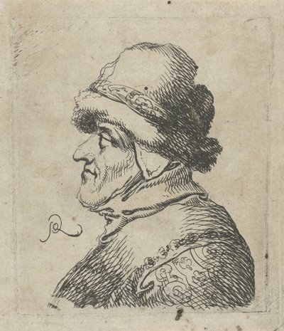Testa di un vecchio con berretto da Pieter Jansz Quast