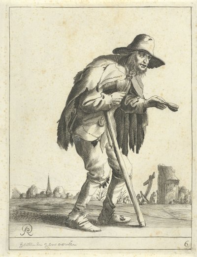 Mendicante lebbroso (Mendicanti e contadini) da Pieter Jansz Quast