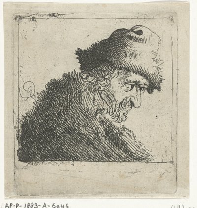 Ritratto di un vecchio con un cappello di pelliccia da Pieter Jansz Quast