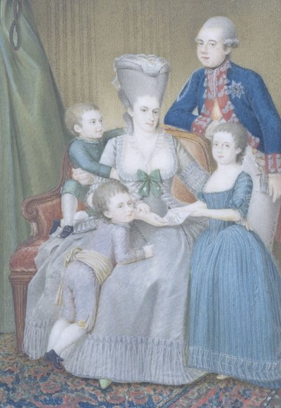 Guglielmo V (1748-1806), principe di Orange-Nassau, con sua moglie Federica Sofia Guglielmina di Prussia e i loro figli Federica Luisa Guglielmina, Guglielmo Federico e Guglielmo Giorgio Federico da Pieter Lesage