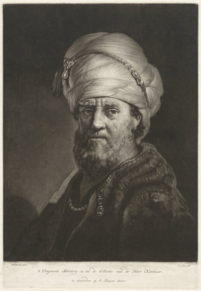 Busto ritratto di un uomo con un turbante da Pieter Louw