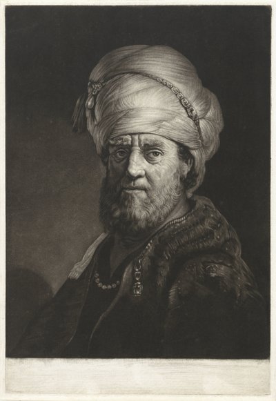 Busto ritratto di un uomo con turbante da Pieter Louw